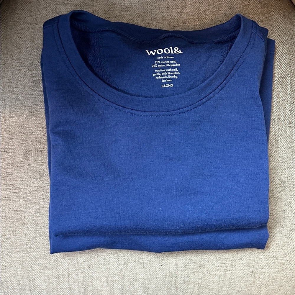 Wool& Sierra Tank Dress L-Long Iris blue NWOT - Picture 8 of 13